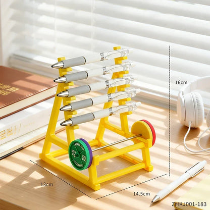 Barbell Pen Holder, Iron, Multiple Designs