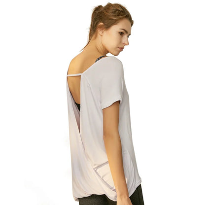 Women's Backless Modal Gym Shirt, Sizes S to L