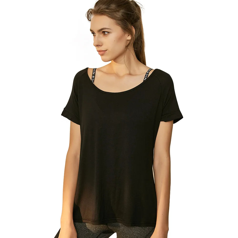 Women's Backless Modal Gym Shirt, Sizes S to L