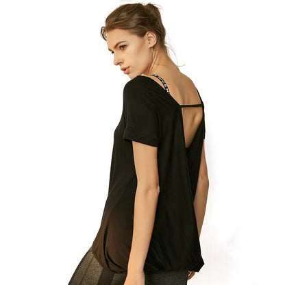 Women's Backless Modal Gym Shirt, Sizes S to L