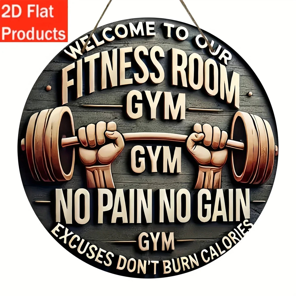 Wooden Gym Wall Plaque, Two Sizes