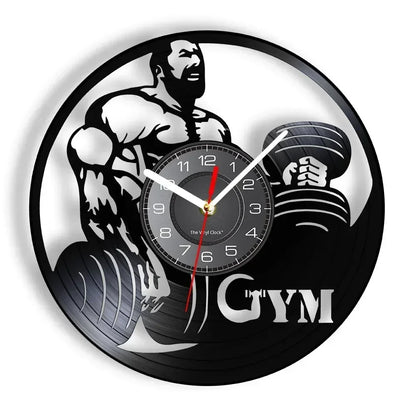 Vinyl Record Gym Wall Clock, 30 cm, Eight Designs