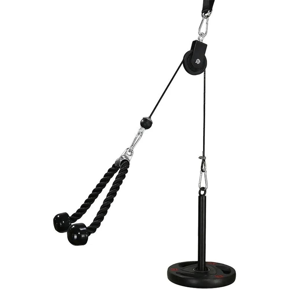Cable Pulley System with Rubber Handles