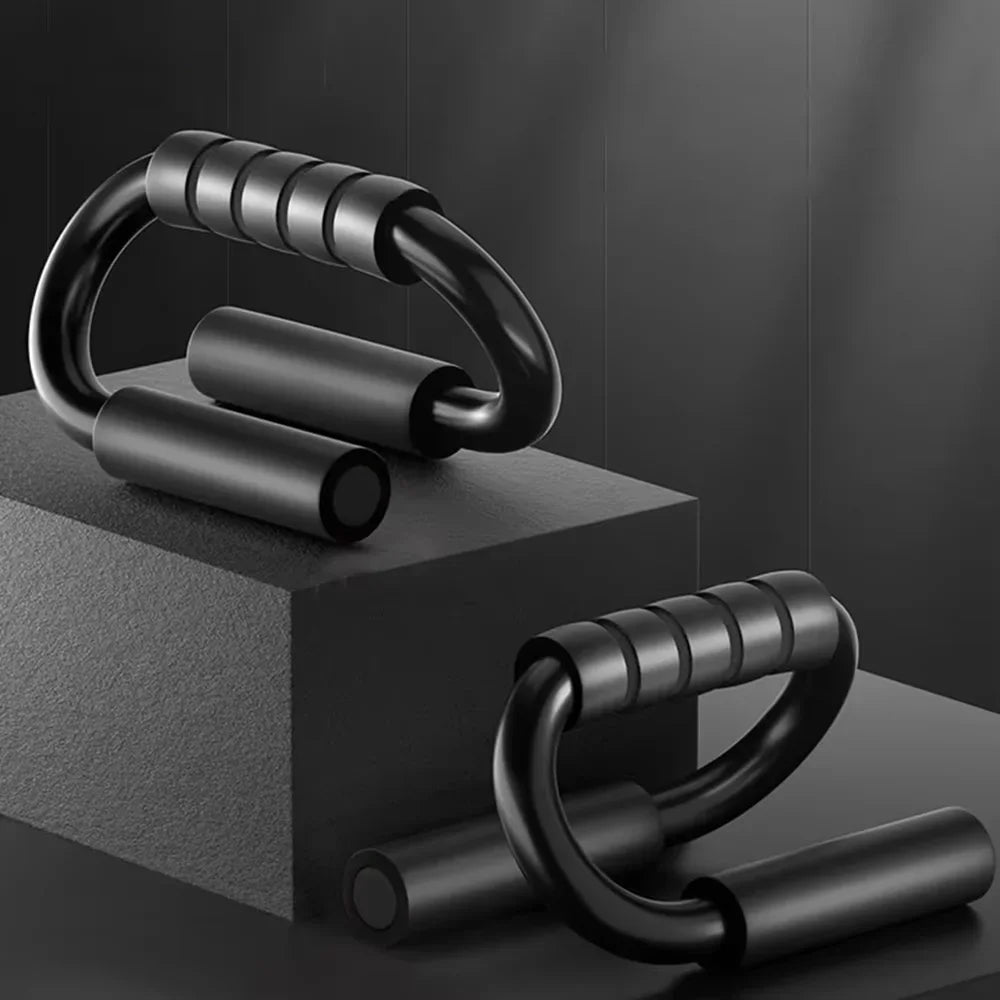S-Shaped Steel Push-Up Bars with Foam Grips