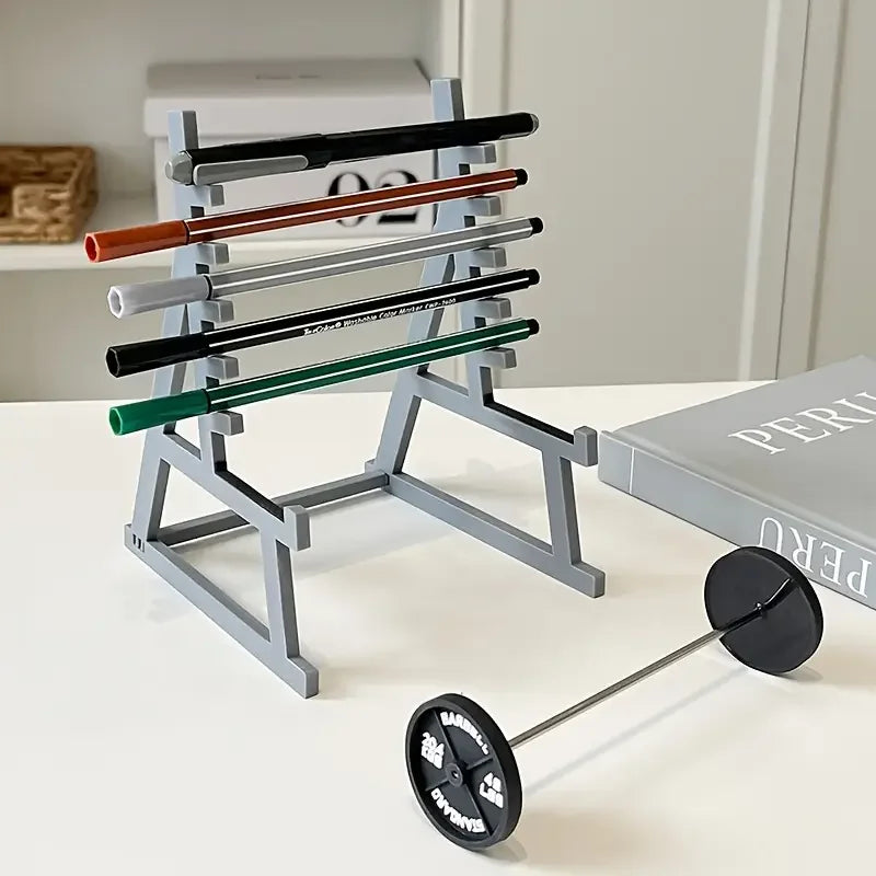 Barbell Pen Holder, Iron, Multiple Designs