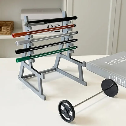 Barbell Pen Holder, Iron, Multiple Designs