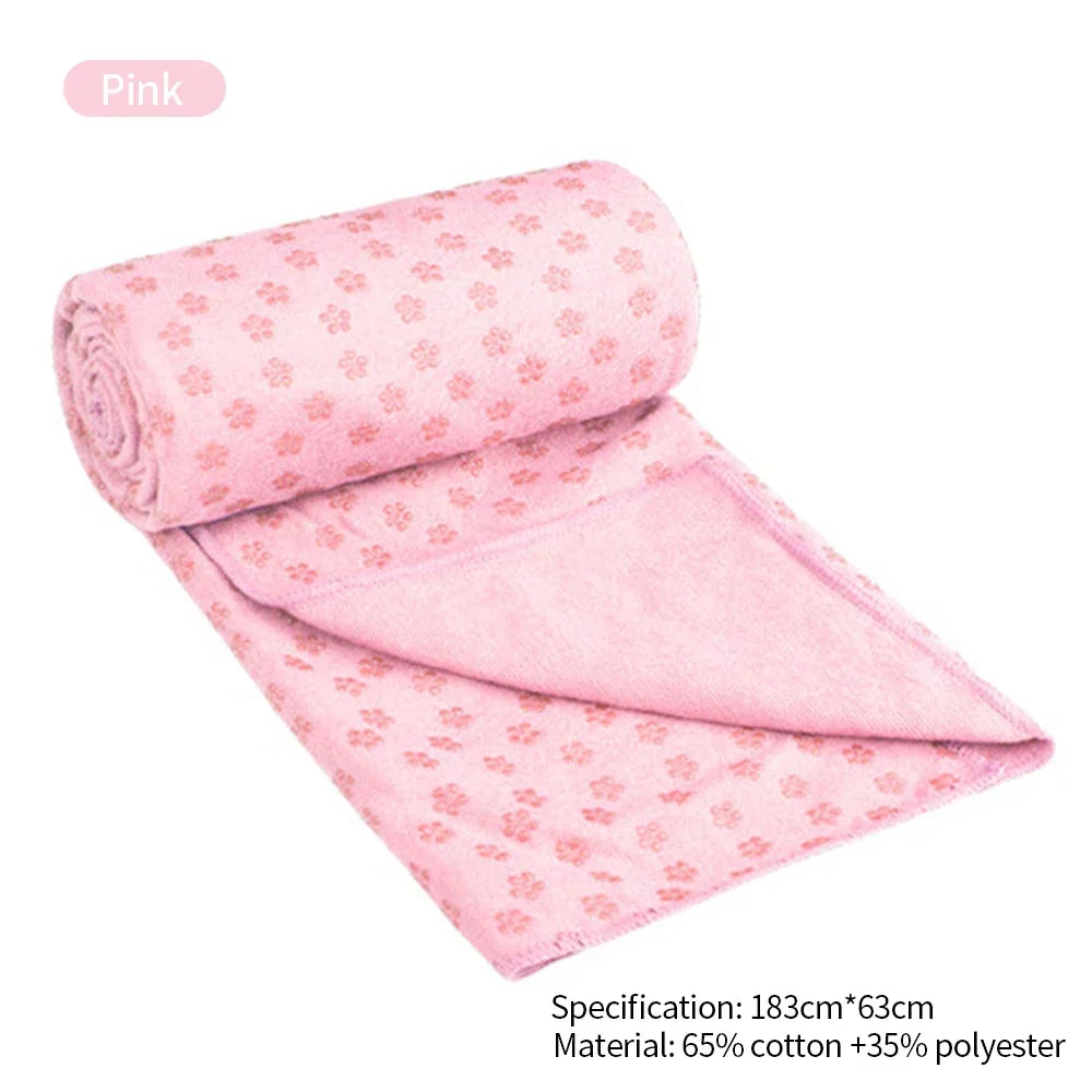 Cotton Yoga Mat Towel, 183 x 63 cm, Five Colours