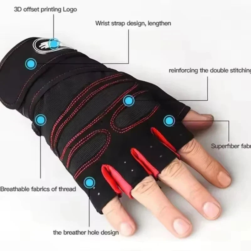 Weight Lifting Gloves with Wrist Support, Sizes M to XL