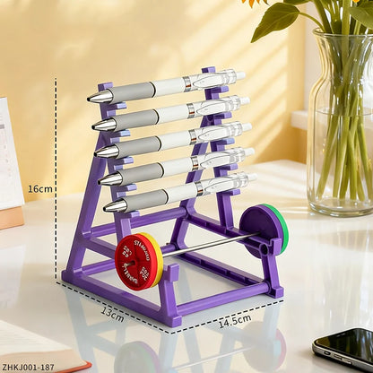 Barbell Pen Holder, Iron, Multiple Designs