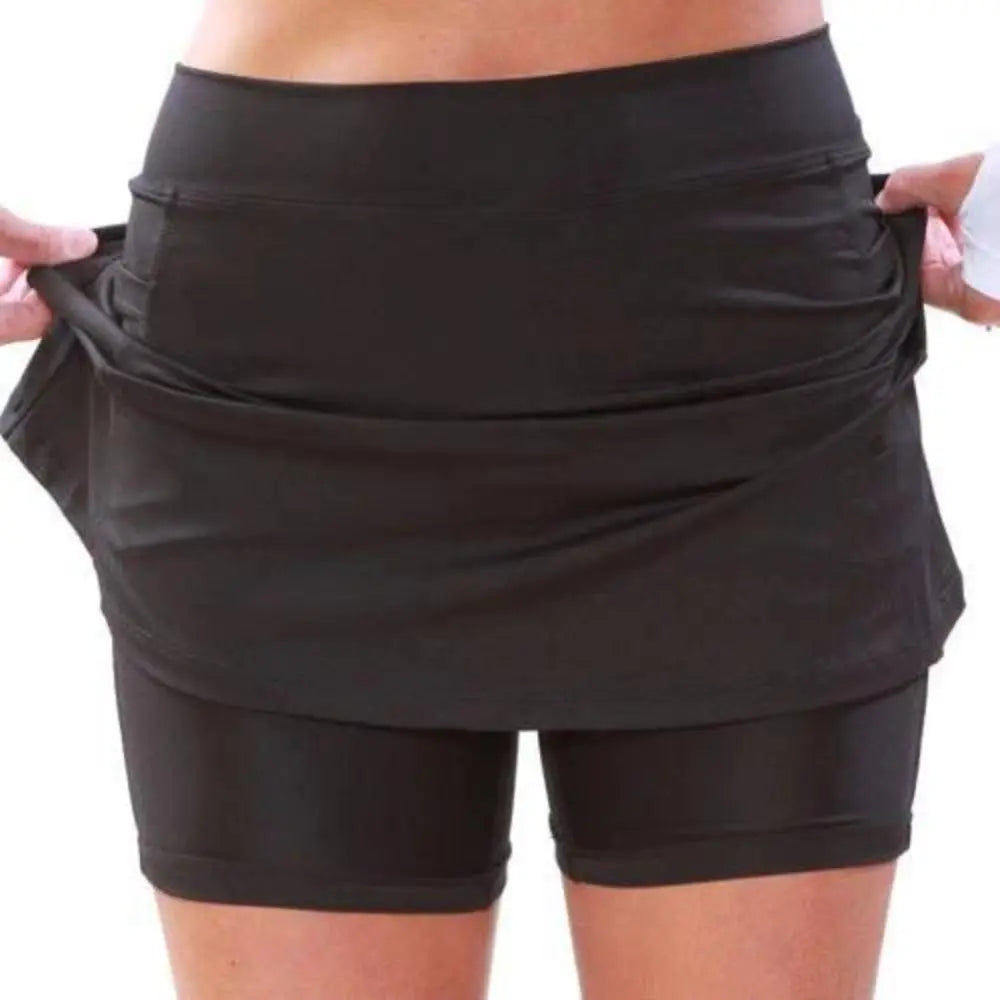High Waist Sports Skirt with Shorts, Sizes M and L
