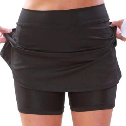 High Waist Sports Skirt with Shorts, Sizes M and L