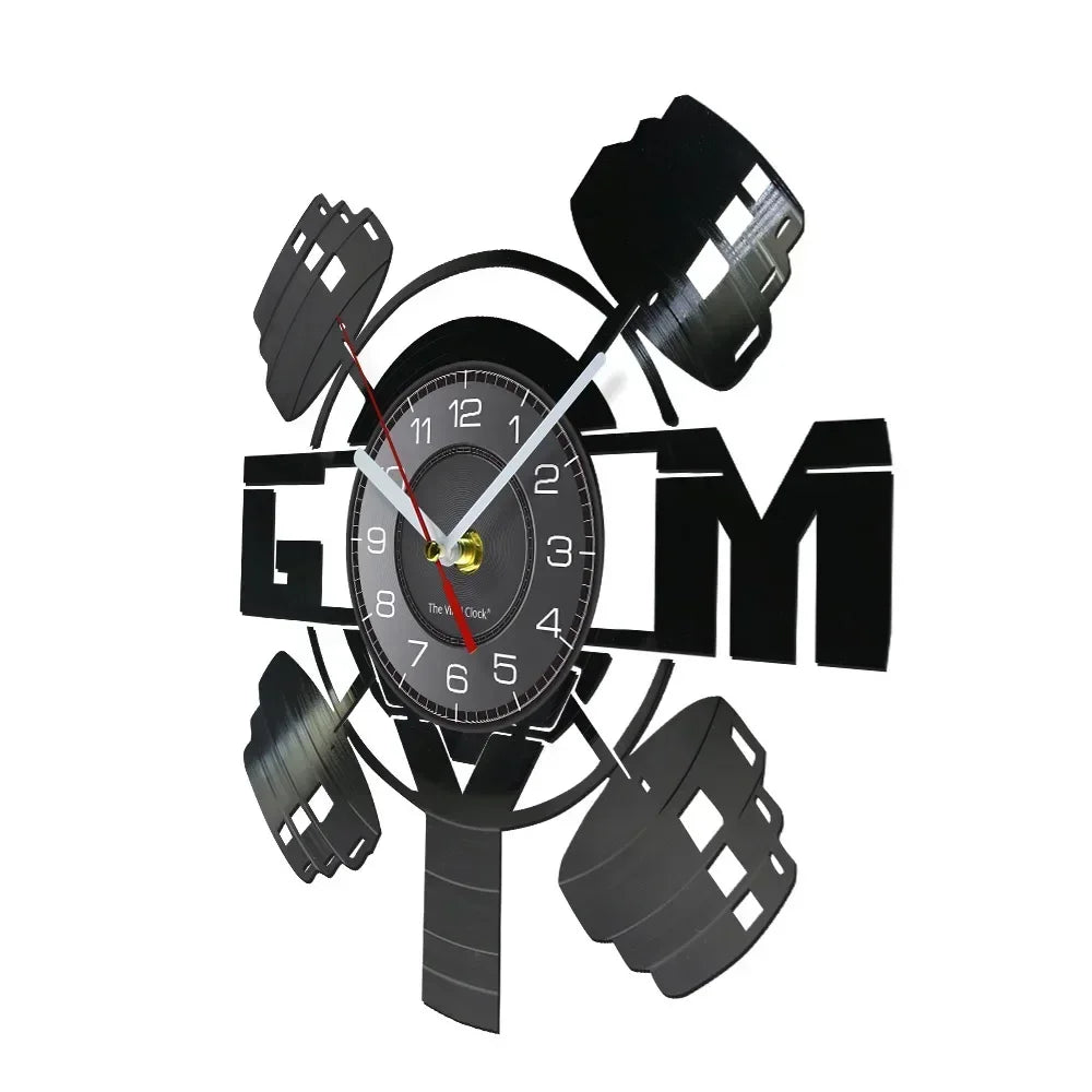 Vinyl Record Gym Wall Clock, 30 cm, Eight Designs