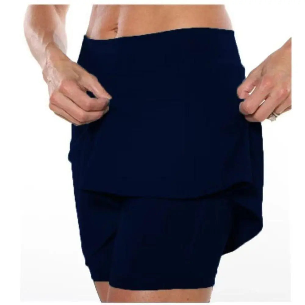 High Waist Sports Skirt with Shorts, Sizes M and L