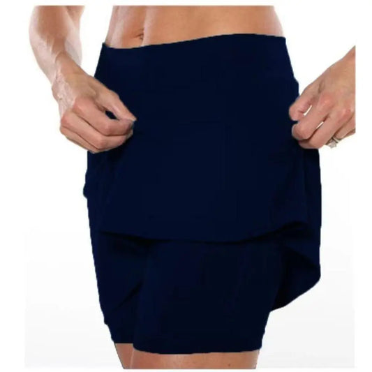 High Waist Sports Skirt with Shorts, Sizes M and L