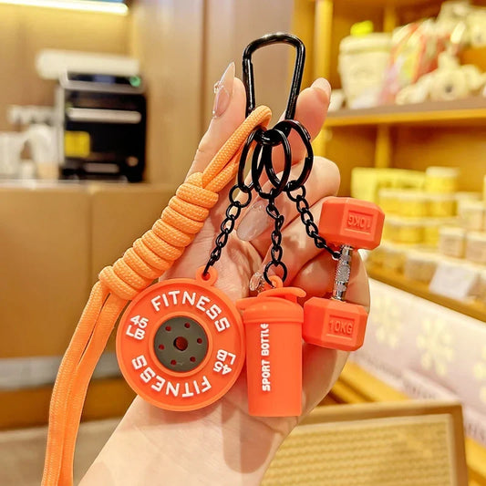 Fabric Gym Bag Charm Keychain, Multiple Colours