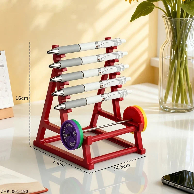 Barbell Pen Holder, Iron, Multiple Designs