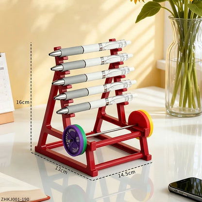 Barbell Pen Holder, Iron, Multiple Designs