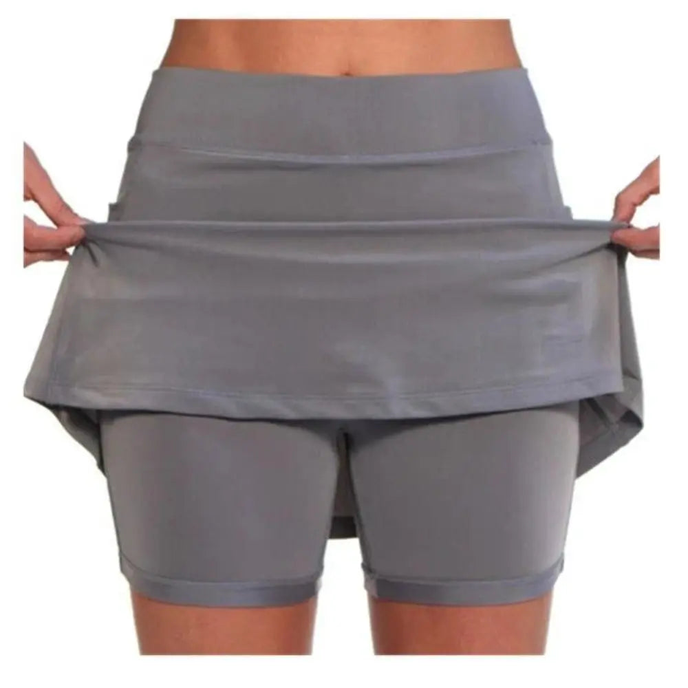 High Waist Sports Skirt with Shorts, Sizes M and L
