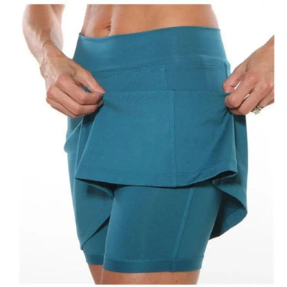 High Waist Sports Skirt with Shorts, Sizes M and L
