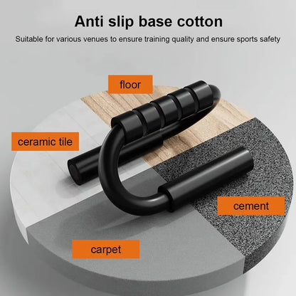 S-Shaped Steel Push-Up Bars with Foam Grips