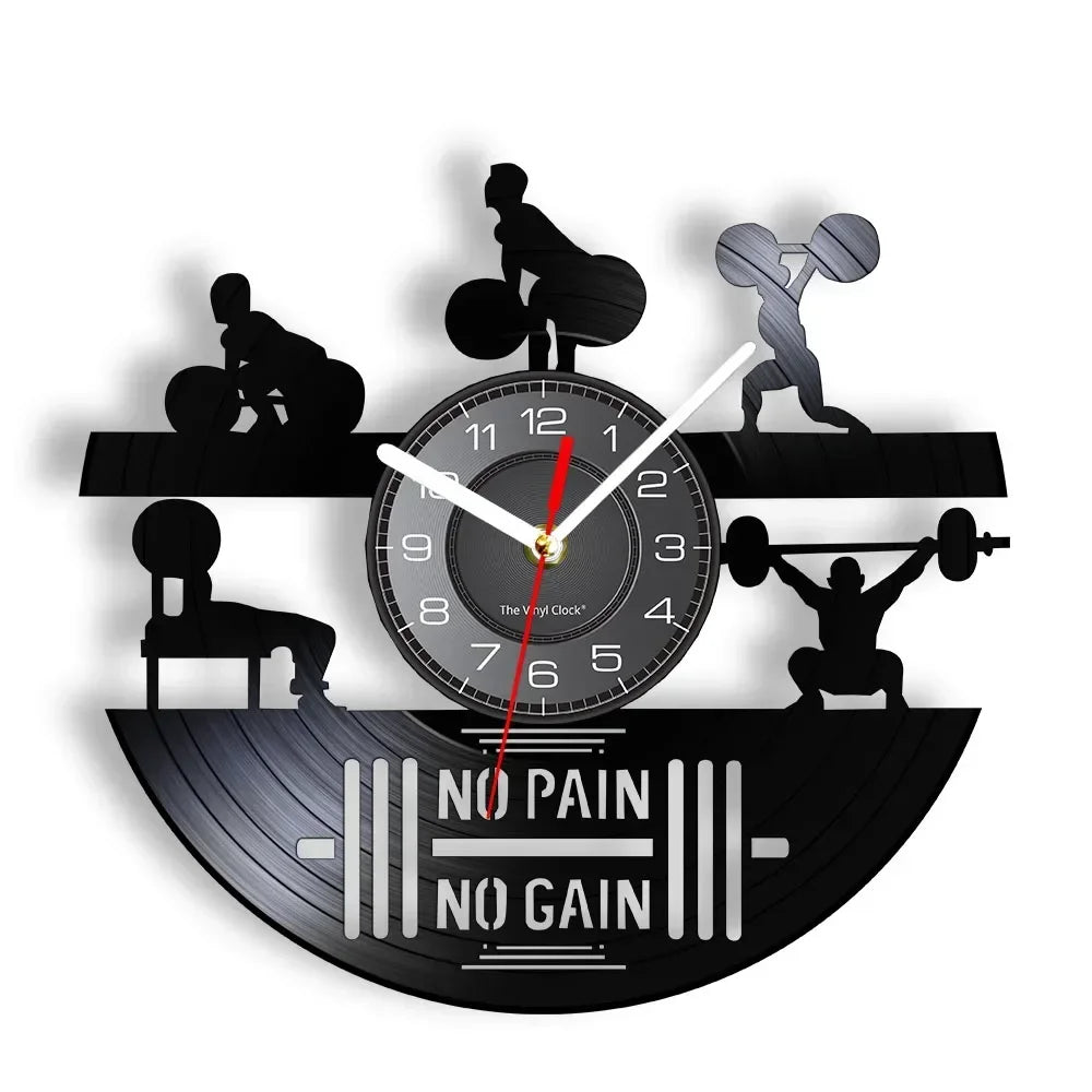 Vinyl Record Gym Wall Clock, 30 cm, Eight Designs