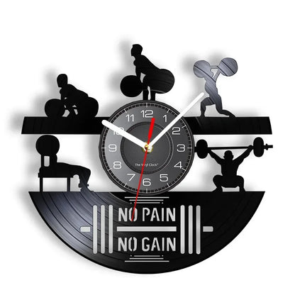 Vinyl Record Gym Wall Clock, 30 cm, Eight Designs