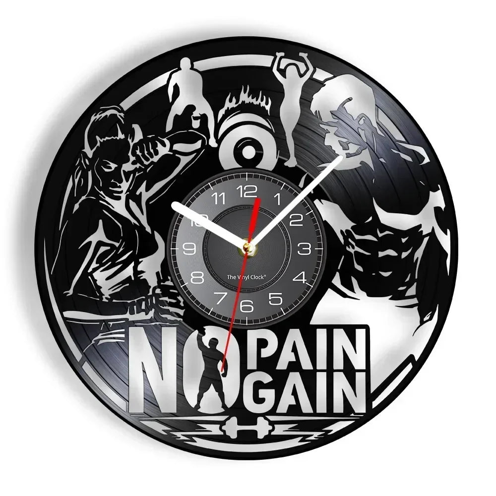 Vinyl Record Gym Wall Clock, 30 cm, Eight Designs