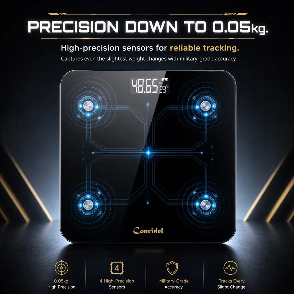 Digital Bathroom Scale, 28 cm, 200 kg Capacity