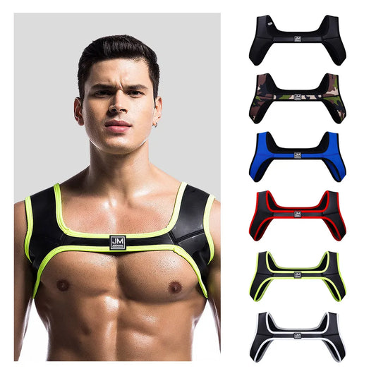 Neoprene and Faux Leather Harness Vest, Two Sizes
