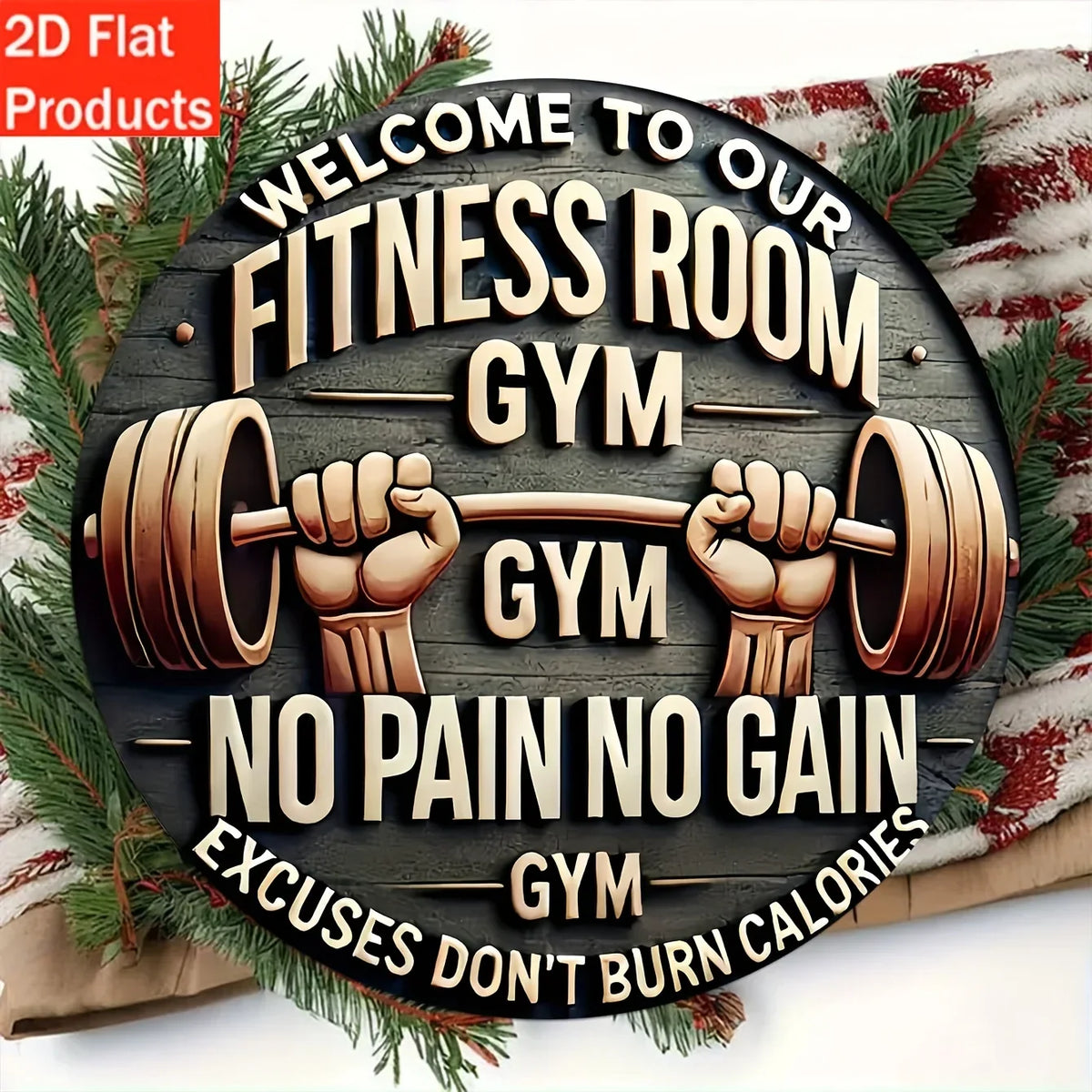 Wooden Gym Wall Plaque, Two Sizes