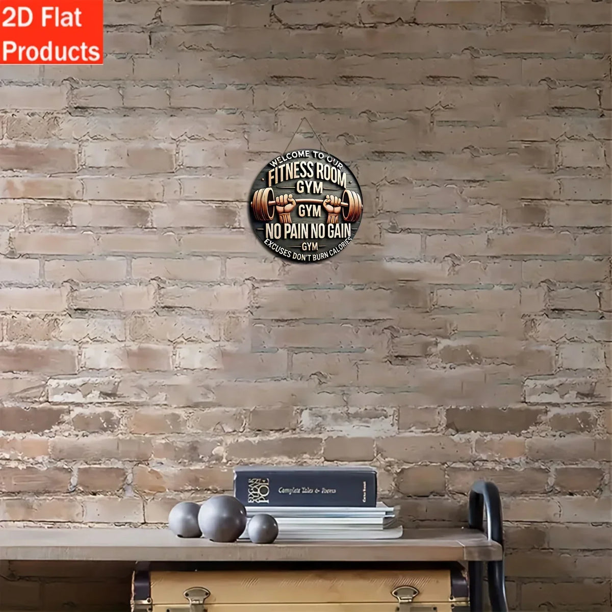 Wooden Gym Wall Plaque, Two Sizes