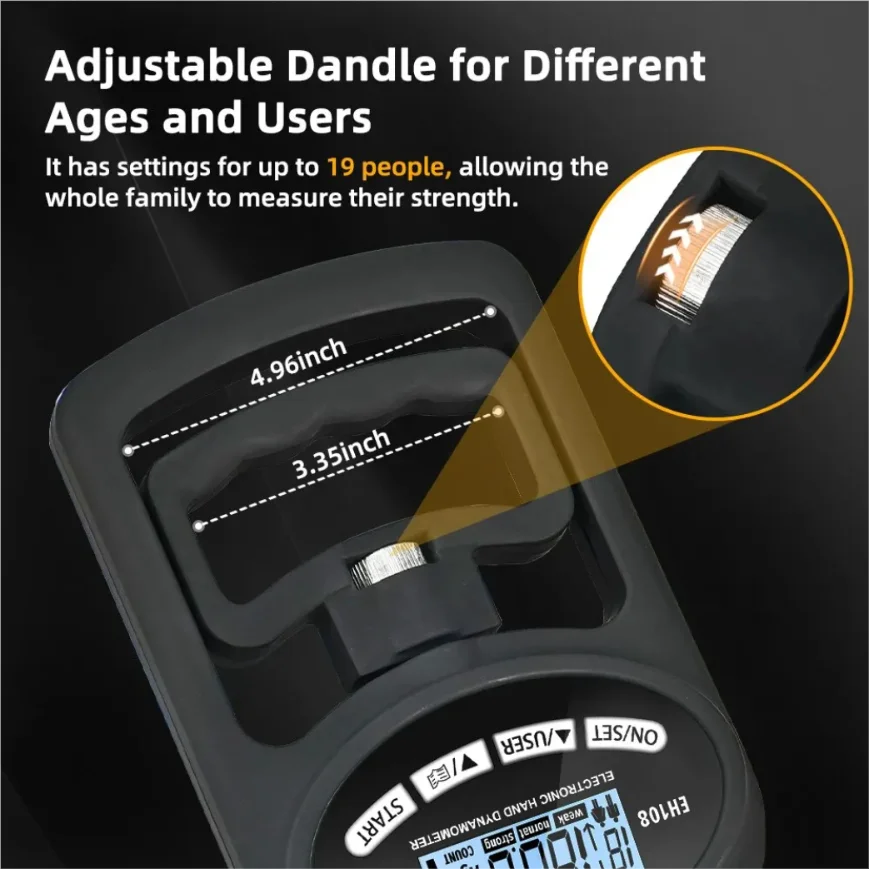 Digital Hand Dynamometer, 265 lb / 120 kg