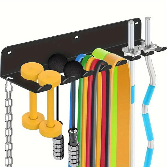 Wall Mounted Iron Gym Equipment Rack, Black