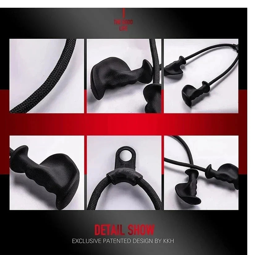 PVC Cable Machine Rope Handles, Black