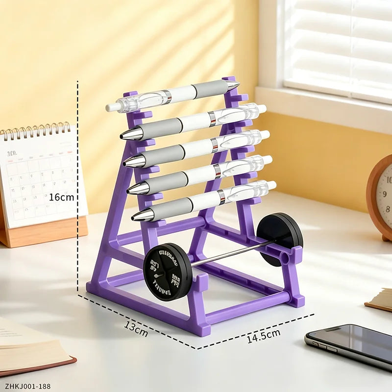 Barbell Pen Holder, Iron, Multiple Designs