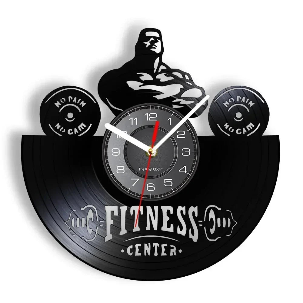 Vinyl Record Gym Wall Clock, 30 cm, Eight Designs