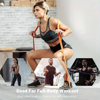 Resistance Band Set, 5 to 125 lb, Five Levels