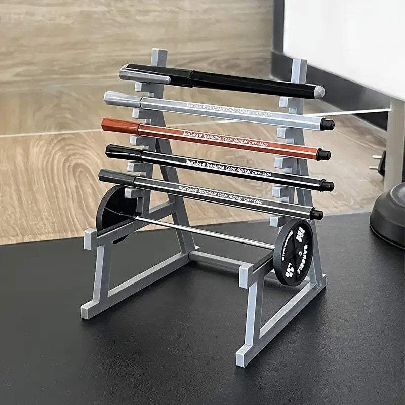 Barbell Pen Holder, Iron, Multiple Designs